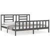 vidaXL Bed Frame without Mattress Grey Super King Size Solid Wood Pine