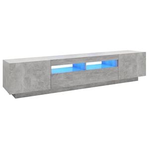 vidaXL TV Cabinet | Concrete grey | Engineered wood | 200 cm x 35 cm x 40 cm