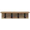 vidaXL Wall-Mounted Coat Rack Artisan Oak 40 x 10.5 x 10.5 cm