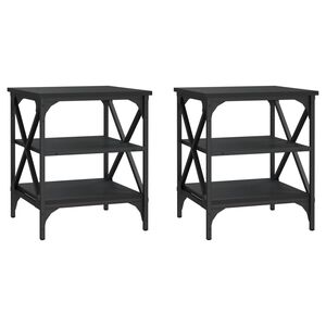 vidaXL Side Tables 2 pcs Black 40x42x50 cm Engineered Wood