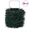 vidaXL Barbed Wire Green 50 m PVC-coated Steel