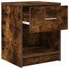 vidaXL Bedside Cabinet with Drawer Smoked Oak 40x34x50 cm