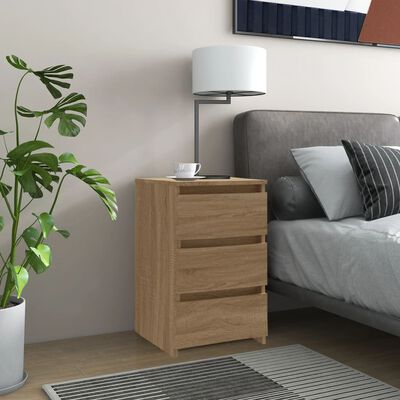 vidaXL Bed Cabinet Sonoma Oak 40x35x62.5 cm Engineered Wood