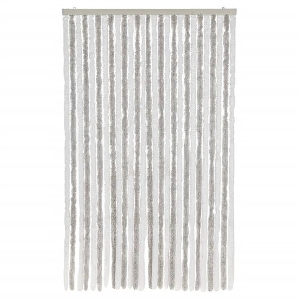 vidaXL Fly Curtain Light Grey and White 118x220 cm Chenille