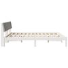 vidaXL Bed frame White and light grey 180 x 200 cm Solid pine wood