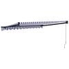 vidaXL Retractable Awning Blue and White 3x2.5 m Fabric and Aluminium