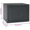 vidaXL Safe Box with Lock Grey 17 x 23 x 17 cm Steel
