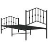 vidaXL Metal Bed Frame without Mattress with Footboard Black 75x190cm