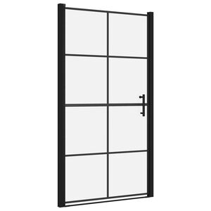 vidaXL Shower Doors Tempered Glass 100x178 cm Black