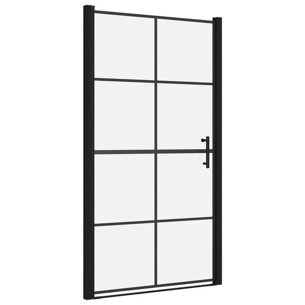 vidaXL Shower Doors Tempered Glass 100x178 cm Black