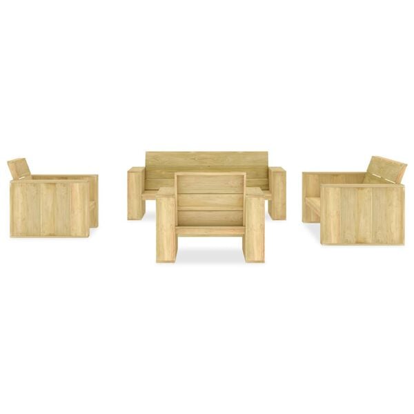 vidaXL 5 Piece Garden Lounge Set Impregnated Pinewood
