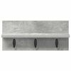 vidaXL Wall-Mounted Coat Rack Concrete Grey 40 x 10.5 x 18 cm