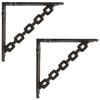 vidaXL Wall Shelf Brackets 2 pcs Antique Brown 21 x 21 x 3.5 cm Steel