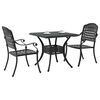 vidaXL Garden Table Set 3 pcs Black Cast Aluminium