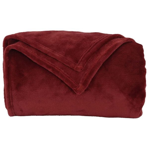 vidaXL Throw Blanket Bordeaux Red 240 x 270 cm Fleece