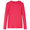 vidaXL Kids' T-shirt with Long Sleeves Bright Pink 128