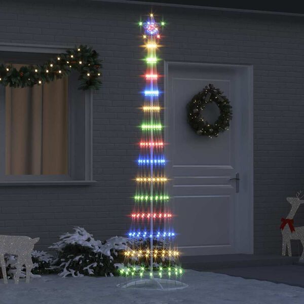 vidaXL LED Christmas Tree Multicolour 70 x 70 x 250 cm Metal