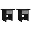 vidaXL Bedside Table 2 pcs Black Oak 41 x 40 x 45 cm Engineered Wood
