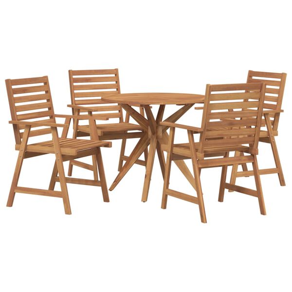 vidaXL 5 Piece Garden Dining Set Solid Wood Acacia