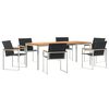 vidaXL Garden Dining Set 7 pcs Solid Acacia Wood and Stainless Steel
