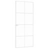 vidaXL Interior Door White 83x201.5 cm Tempered Glass&Aluminium Slim