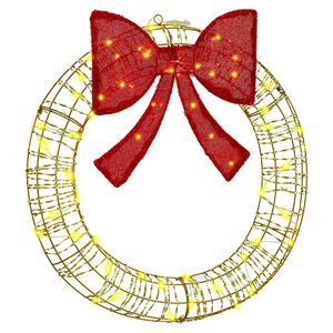 vidaXL Wreath 60 LEDs Warm white 76 x 76 x 8 cm PET