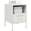 vidaXL Bedside Cabinet White 36x39x50.5 cm Steel