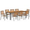 vidaXL Garden Dining Set 9 pcs Grey and Brown Poly Rattan