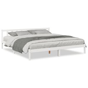 vidaXL Extra Long Bed Frame without Mattress White 180x220 cm Solid Wood Pine