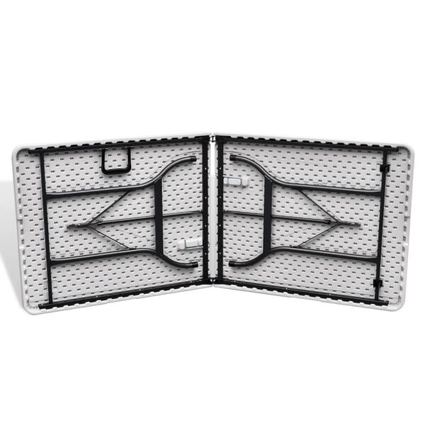 vidaXL Folding Garden Table White 180x75x74 cm HDPE