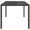 vidaXL Garden Table Black 190x90x75 cm Tempered Glass and Poly Rattan