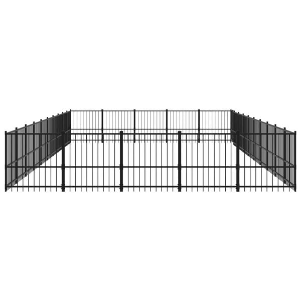 vidaXL Outdoor Dog Kennel Steel 47.05 m²