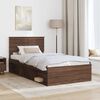 vidaXL Bed Frame with Headboard Brown Oak 100 x 200 cm Solid Pine Wood