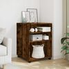 vidaXL Side Table with Wheels Smoked Oak 55x60x78 cm Engineered Wood