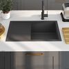 vidaXL Handmade Kitchen Sink Black Stainless Steel