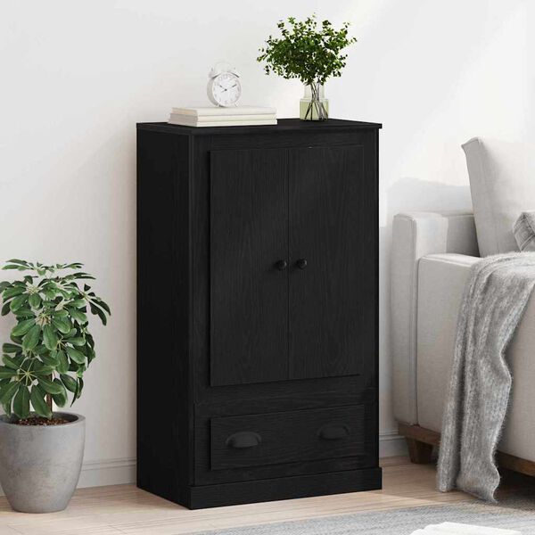 vidaXL Highboard Black Oak 60 x 35.5 x 103.5 cm Engineered Wood