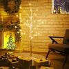 vidaXL LED White Birch Tree Warm White 48 LEDs 120 cm