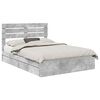 vidaXL Storage Bed Concrete Grey 140 x 190 cm Engineered Wood