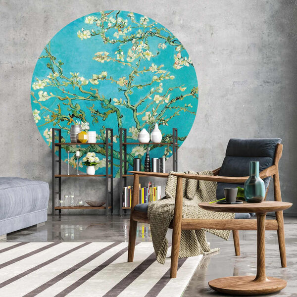 WallArt Wallpaper Circle Almond Blossom 190 cm