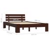 vidaXL Bed Frame without Mattress Dark Brown Solid Pine Wood 140x200 cm