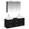 vidaXL Bathroom Furniture Set 4 pcs Black Oak