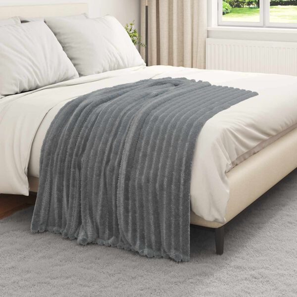 vidaXL Throw Blanket Dark Grey 150 x 130 cm Fleece