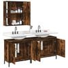 vidaXL 3 Piece Bathroom Cabinet Set Smoked Oak Engineered Wood