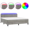 vidaXL Box Spring Bed with Mattress&LED Light Grey 160x200cm Velvet