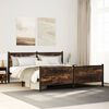 vidaXL Metal Bed Frame without Mattress Smoked Oak 200x200 cm