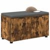 vidaXL Hall Bench with Cushion with Storage Smoked Oak 80 x 46 x 46 cm