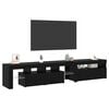 vidaXL TV Cabinet 2 pcs Black Oak 215 x 36.5 x 40 cm Engineered Wood