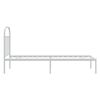 vidaXL Metal Bed Frame without Mattress with Headboard White 75x190cm