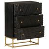 vidaXL Chest of Drawers Black 55x30x76 cm Solid Wood Mango and Iron