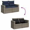 vidaXL 6 Piece Garden Sofa Set with Cushions Grey Poly Rattan Acacia
